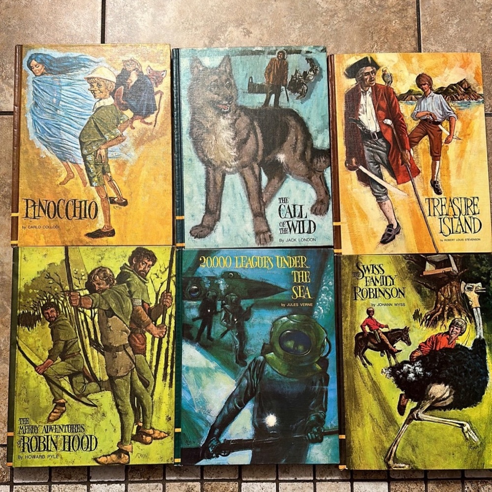 Vintage Set Lot of 6 EDUCATOR CLASSIC LIBRARY books 1968